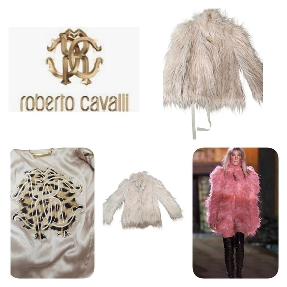 2008 ROBERTO CAVALLI Pale Pink Kidassia Fur Jacket - Picture 1 of 15